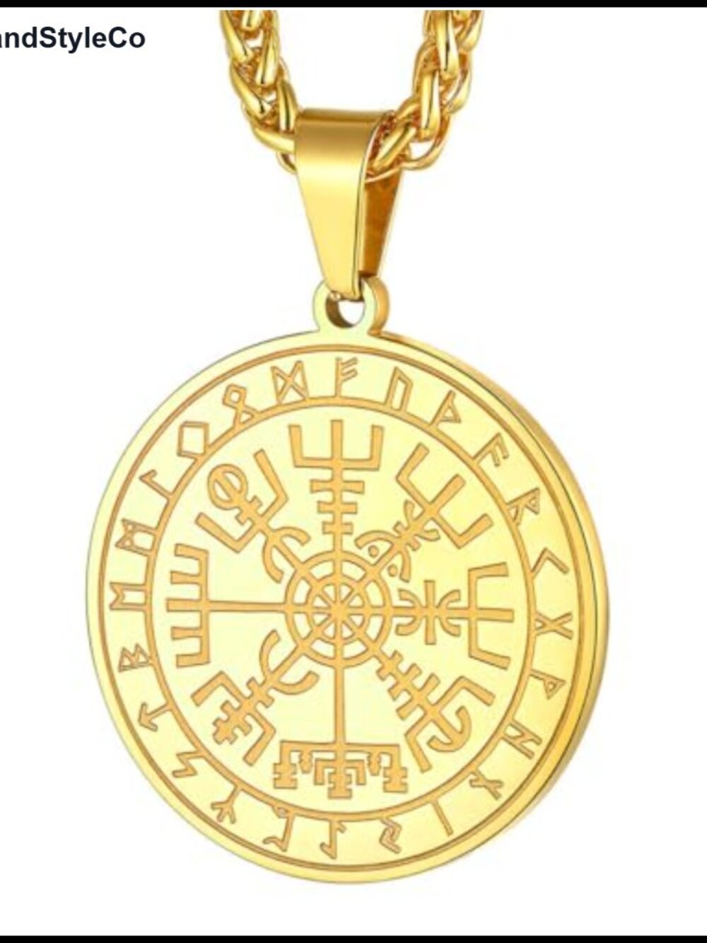 Stainless Steel Viking Necklace Norse Compass Amulet Pendant Men Jewelry Gift